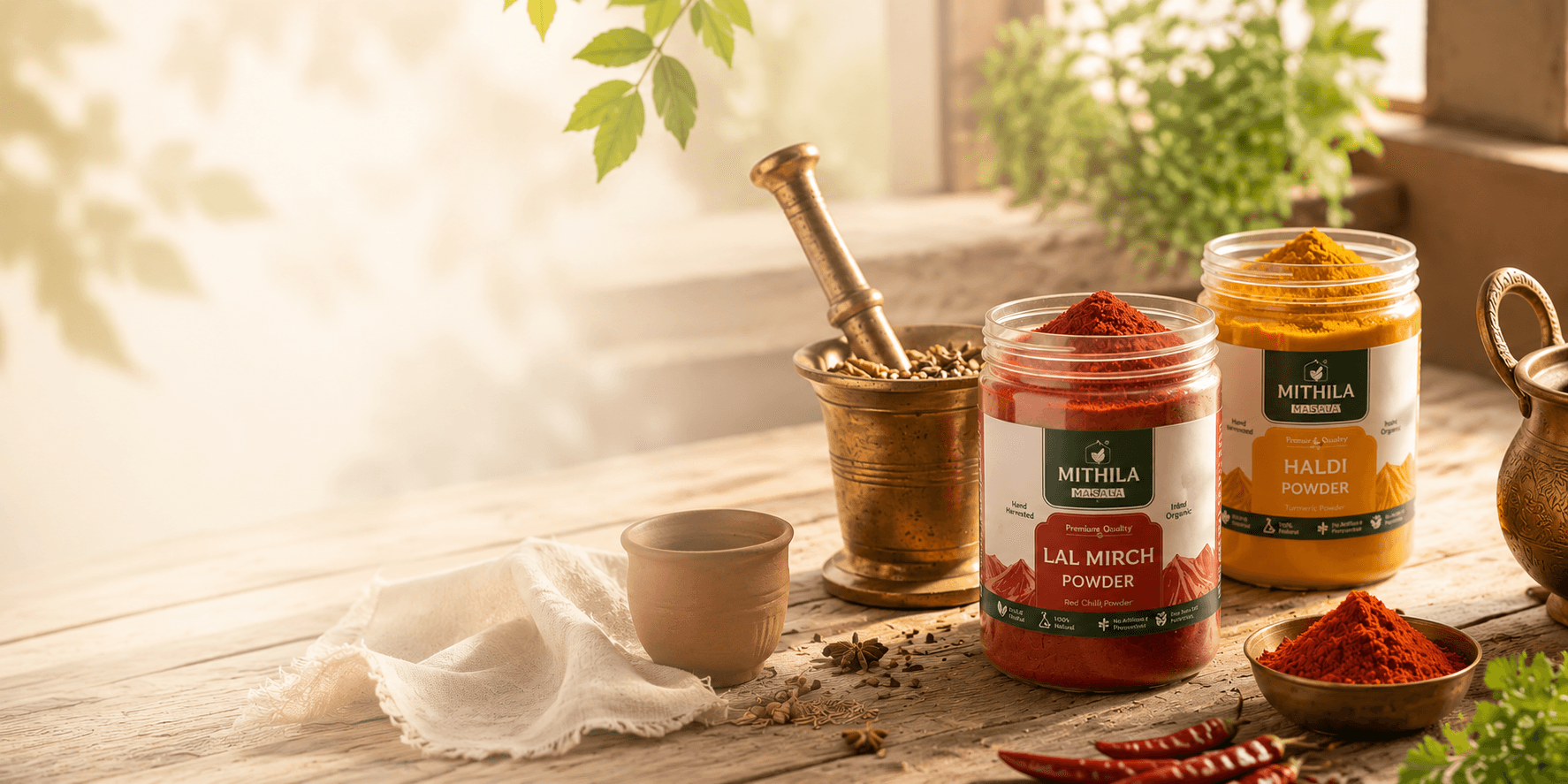 Premium hand-ground and aromatic spices from Mithila